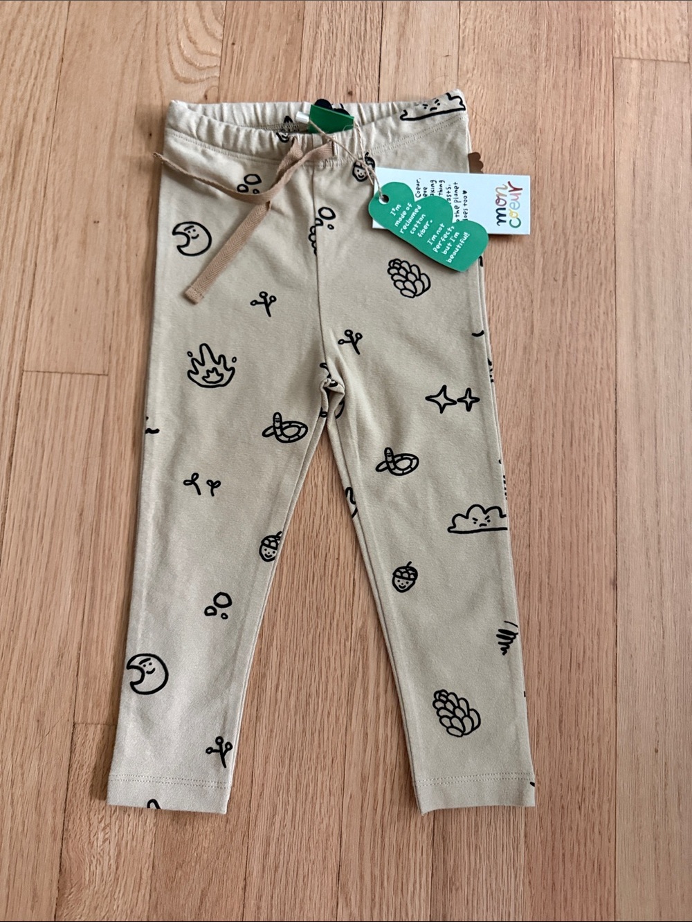 Mon Coeur organic cotton Leggings with Elastic Waist - nature print